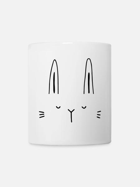 Hase Hasengesicht Gesicht Geschenkidee - Tasse - Weiß