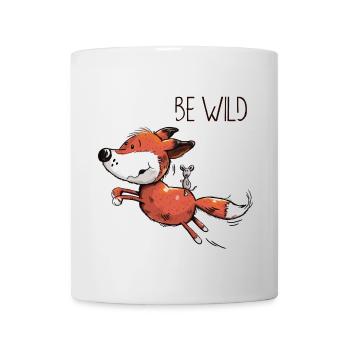 Be Wild Fuchs mit reitender Maus - Baby - Comic - Tasse - Weiß - Vorne
