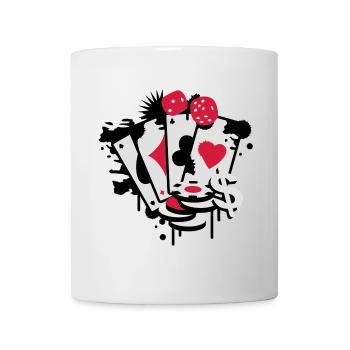 Quatre cartes à jouer, le Carreau , le Cœur , le - Mug blanc - blanc - Devant