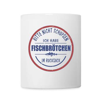 Fischbrötchen Angler lustig - Tasse - Weiß - Vorne