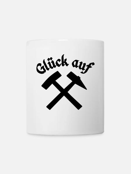 glueck auf hammer schlegel - Tasse - Weiß