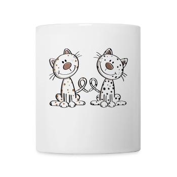 Best Friends Katzen - Katze - Dicke Freunde - Fun - Tasse - Weiß - Vorne