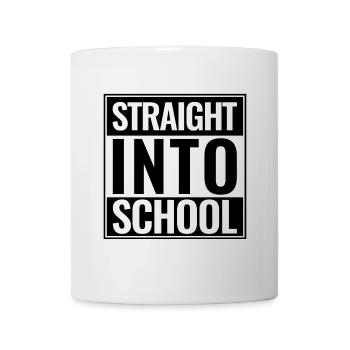 Retour à l’école Directement dans l’école Logo noir - Mug blanc - blanc - Devant