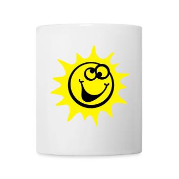 soleil 2c style de bande dessinée - Mug blanc - blanc - Devant