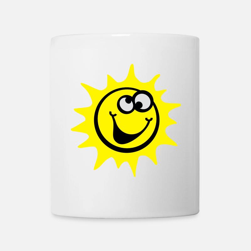 sonne 3c smiley / comic style - Tasse - Weiß