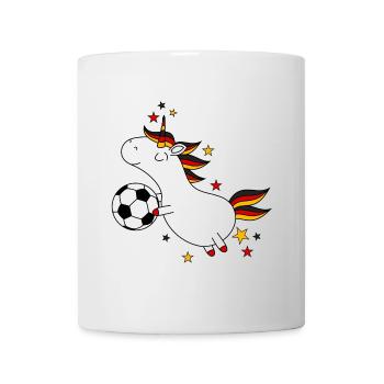 Deutschland Einhorn Ball Fußball Mädchen lustig - Tasse - Weiß - Vorne