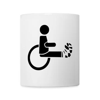 Rollstuhlfahrer mit Bein in Gips # - Tasse - Weiß - Vorne