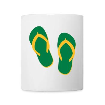 Tongs d’été – Ambiance plage et vacances - Mug blanc - blanc - Devant