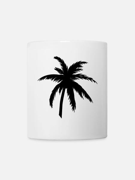 Palm Tree Silhouette Black – Tropical Style - Mug - white
