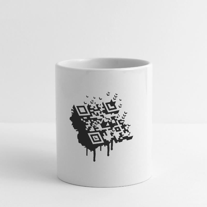 Un code à barres 3D comme un graffiti Mug blanc