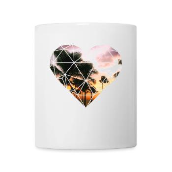 3D heart palms - Mug - white - Front