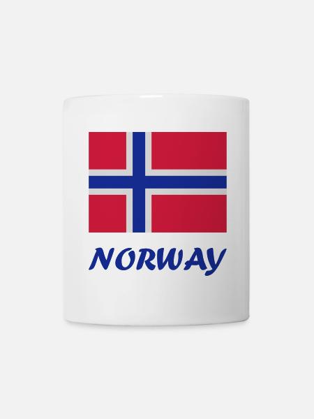 Norwegische Flagge - Tasse - Weiß