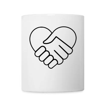 Hand in hand heart without color - Mug - white - Front
