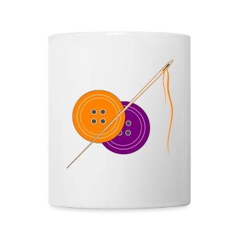 Motif de bouton de couture créatif dans un style vintage - Mug blanc - blanc - Devant
