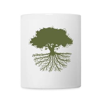 tree roots green - Tasse - Weiß - Vorne