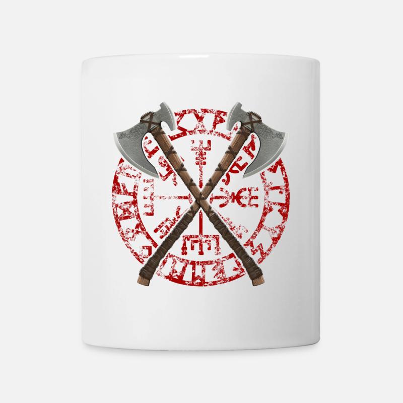 Haches Viking (rouge) - Mug blanc - blanc
