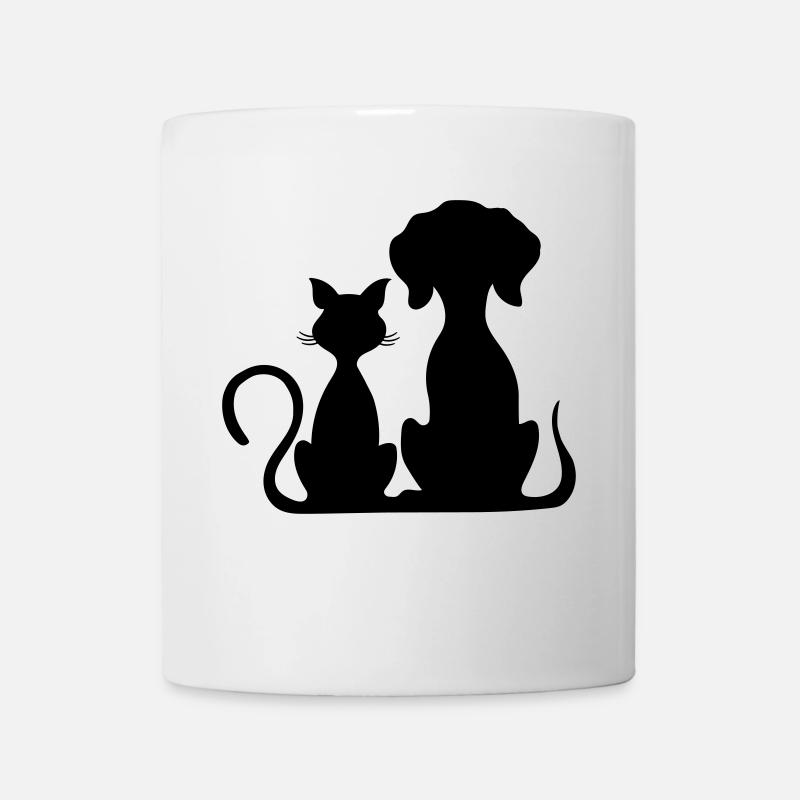 hund und katze - Tasse - Weiß