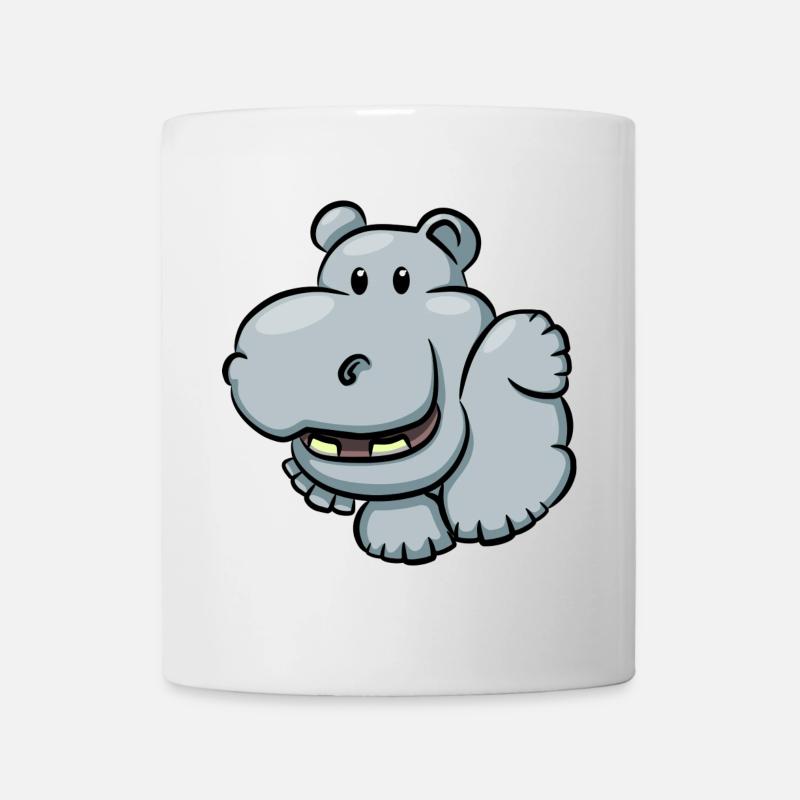 Hippopotame mignon dessin animé - Mug blanc - blanc