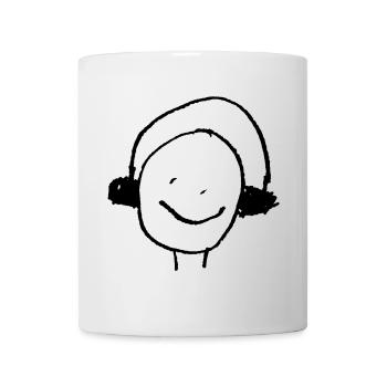 Casque ou cache-oreilles dessin enfant DJ - Mug blanc - blanc - Devant