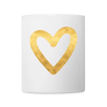 Coeur or je symbole cadeau d'amour - Mug blanc - blanc - Devant