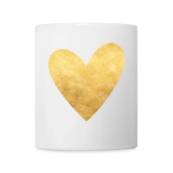 Herz gold Symbol Liebe Geschenkidee - Tasse - Weiß - Vorne