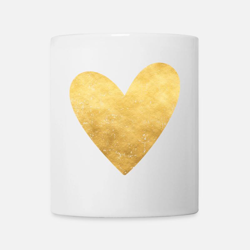 Herz gold Symbol Liebe Geschenkidee - Tasse - Weiß