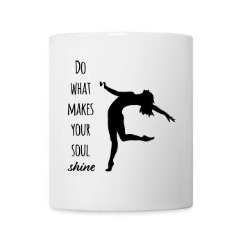 Soul Shine Poledance Silhouette mit Zitat - Tasse - Weiß - Vorne