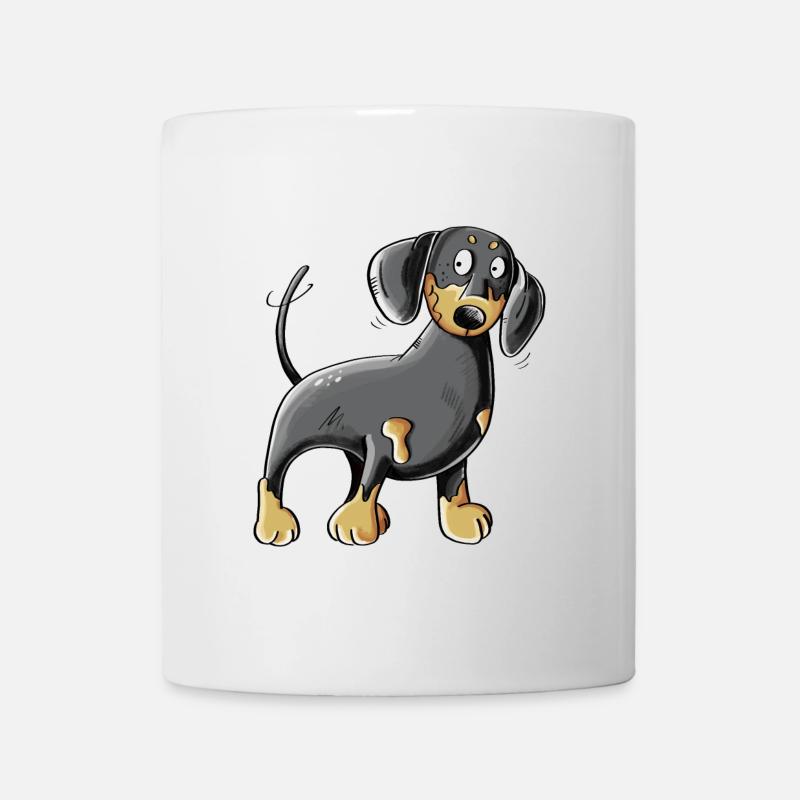 Happy Dachshund I Dackel I Teckel Hund Comic - Tasse - Weiß