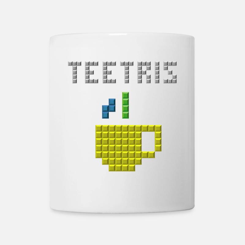 gaming teetris pixel retro vintage game lustig - Tasse - Weiß