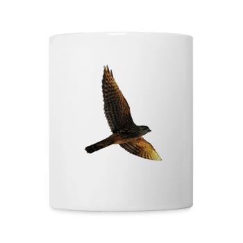 Faucon vole. Oiseau de proie - Mug blanc - blanc - Devant