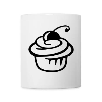 Cupcake Kirsche – Süßer Kuchen & Partyspaß - Tasse - Weiß - Vorne