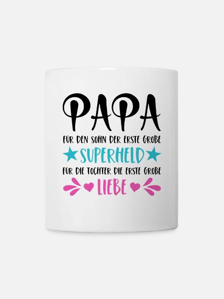 Papa Superheld Sohn Erste Große Liebe Tochter - Tasse - Weiß