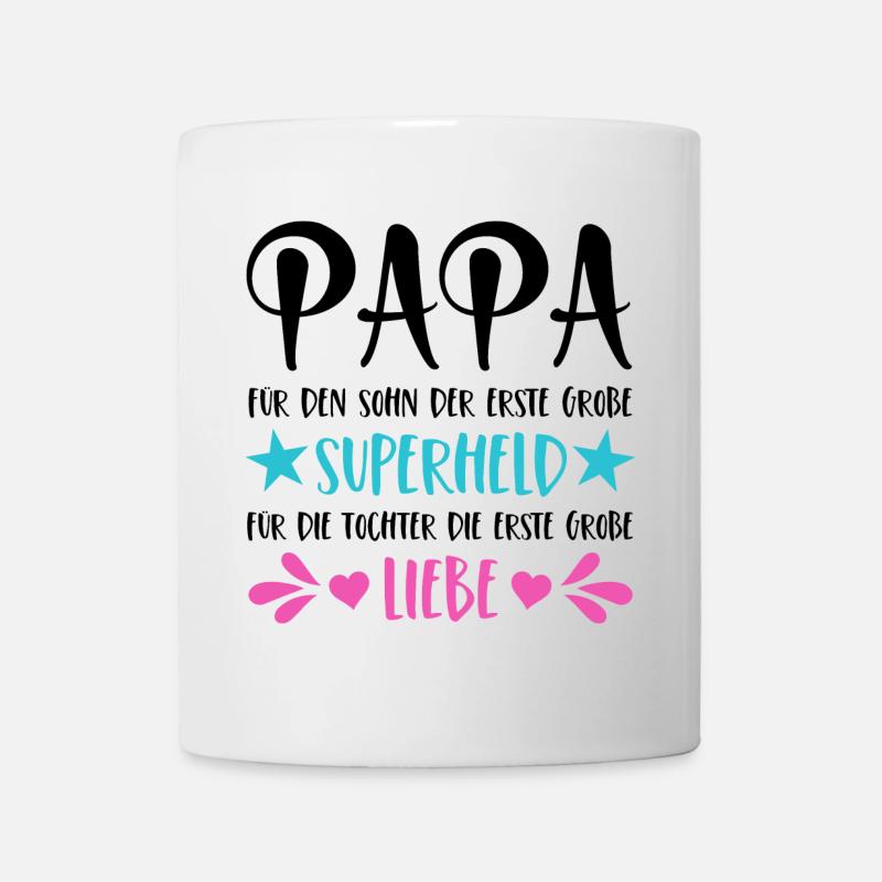 Papa Superheld Sohn Erste Große Liebe Tochter - Tasse - Weiß