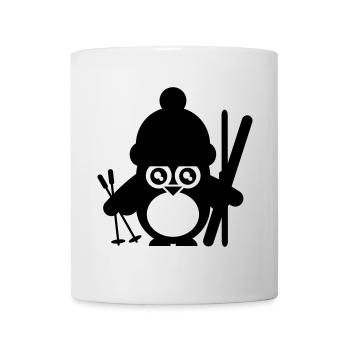 humour de sports d'hiver de pingouin - Mug blanc - blanc - Devant