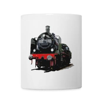 Vintage Dampflok Illustration - Tasse - Weiß - Vorne