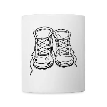 For lovers of hiking: hiking boots. - Mug - white - Front