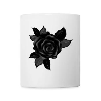 schwarze Gothic Rose - Tasse - Weiß - Vorne