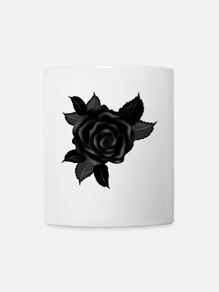 rose gothique noire - Mug blanc - blanc