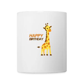 Girafe joyeux anniversaire design - Mug blanc - blanc - Devant