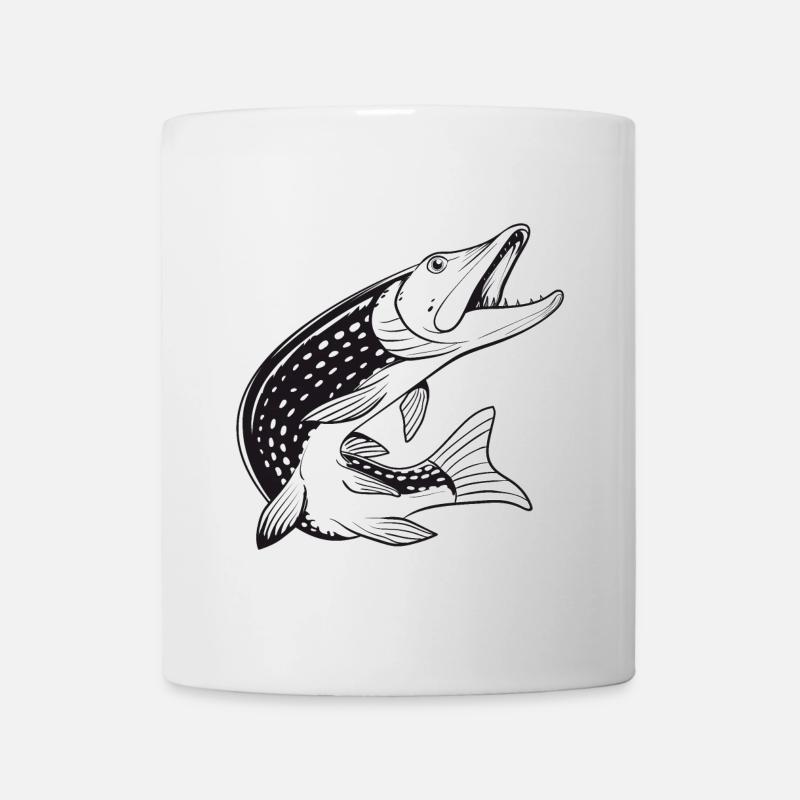 Brochet - Pêche - Pêche - Pêcheurs - Mug blanc - blanc