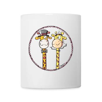 Giraffen Hochzeit - Tasse - Weiß - Vorne