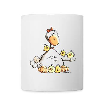 Glückliches Huhn - Tasse - Weiß - Vorne