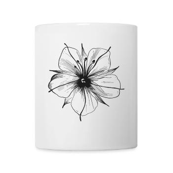 Filigrane Blume. Blüte im Sommer. - Tasse - Weiß - Vorne
