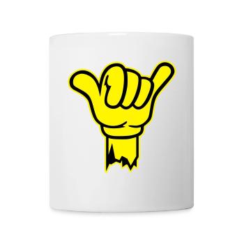 hand shaka finger - Tasse - Weiß - Vorne