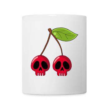 Tête de mort cerise - Mug blanc - blanc - Devant