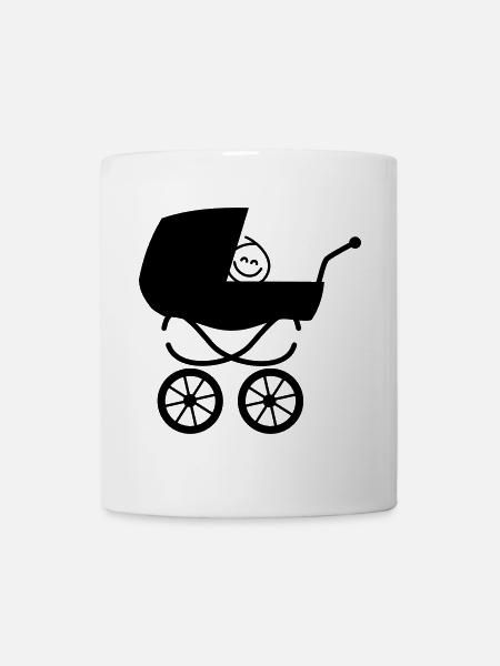 kinderwagen baby familie kind - Tasse - Weiß