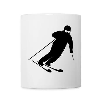 Skifahrer Silhouette – Motiv für Wintersportler - Tasse - Weiß - Vorne