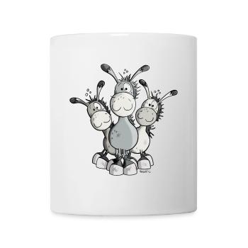 Mignon Âne Comique - Mug blanc - blanc - Devant