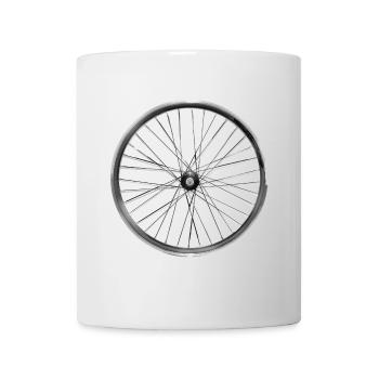 wheel spoke bicycle courier cycle round turn lol - Mug - white - Front