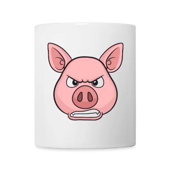 Angry Pig Cartoon Stare - Mug - white - Front